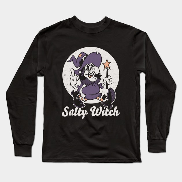 Salty Witch - Vintage Cartoon - Sassy - Rude Long Sleeve T-Shirt by Nemons